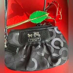 COACH WALLET,Coach Black and Gray Wristlet